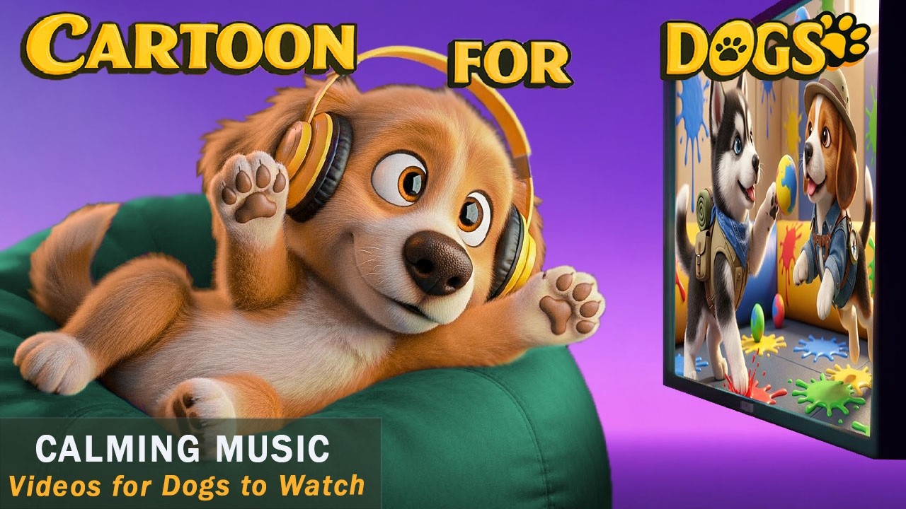 Dog Entertaining Cartoons in Colors They Can See! Soothe Your Dog’s Anxiety with Calm Music for Dogs