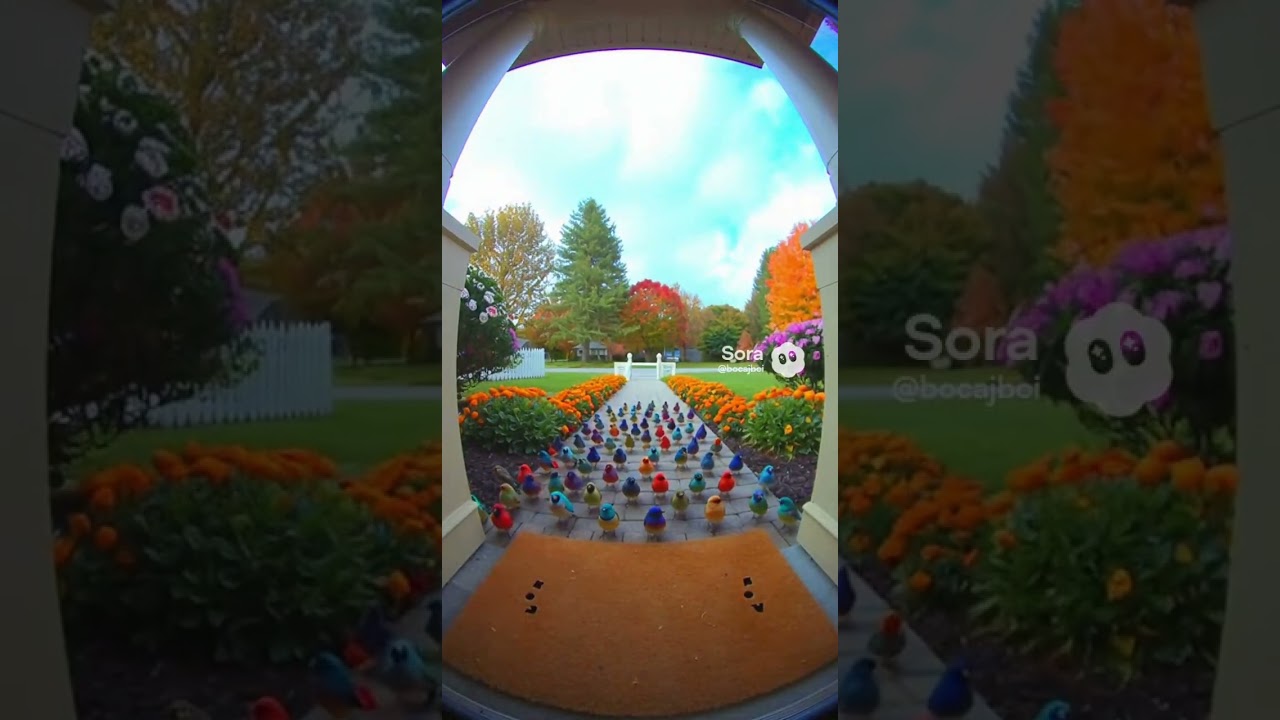 Birds at the Doorbell — Wonderful animal moment Caught on Camera 