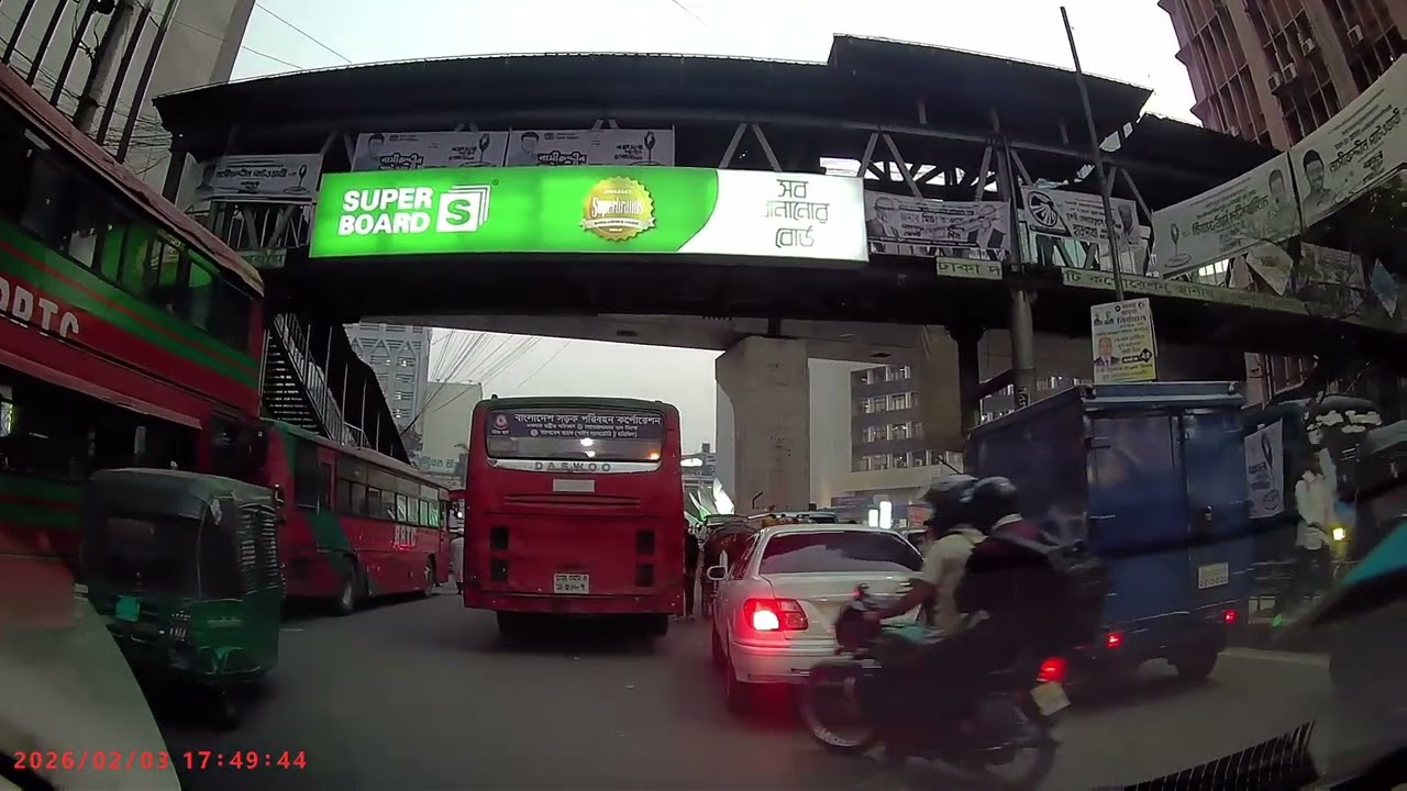 Late Evening Commute: Motijheel To Jurain via Hanif Flyover | DashCam Diary | Feb 03, 2026
