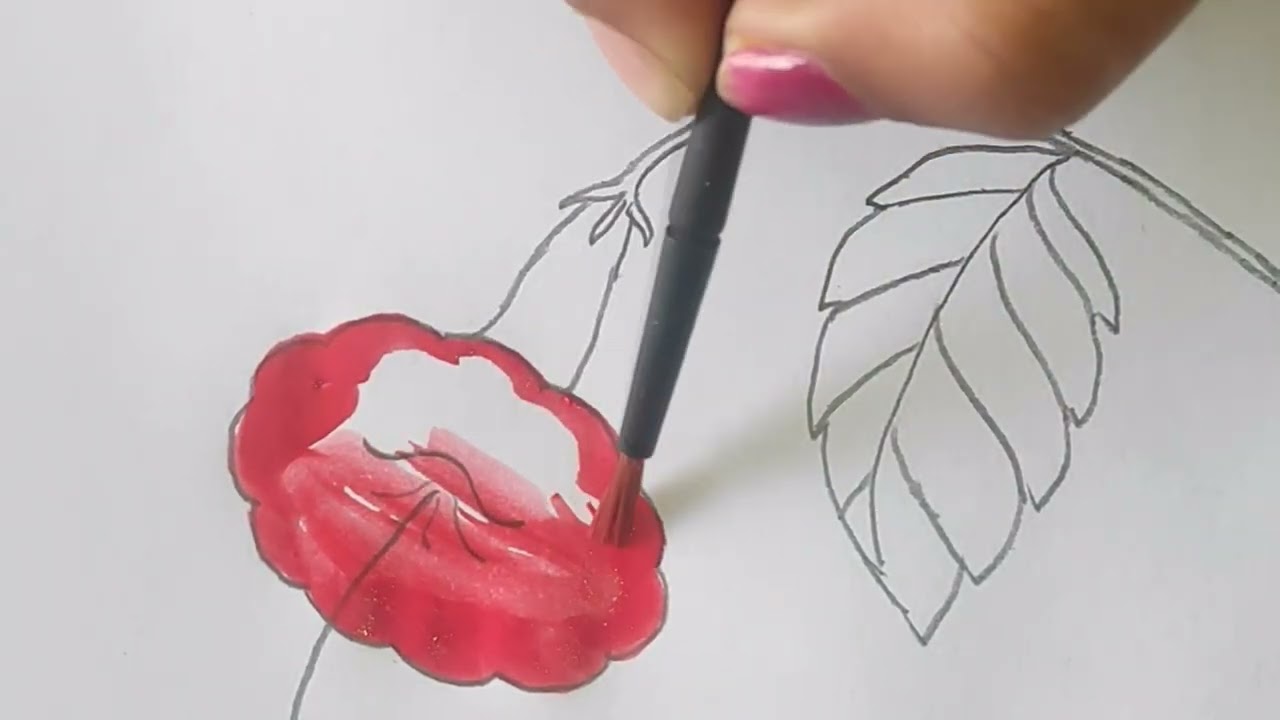 gudhal ka phool | hibiscus flower drawing । #arttrick #crayondrawing 