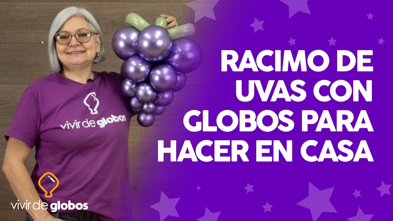 CÓMO HACER UNA UVA CON GLOBOS - Técnica de quintetos calibrados - Decoracion con globos
