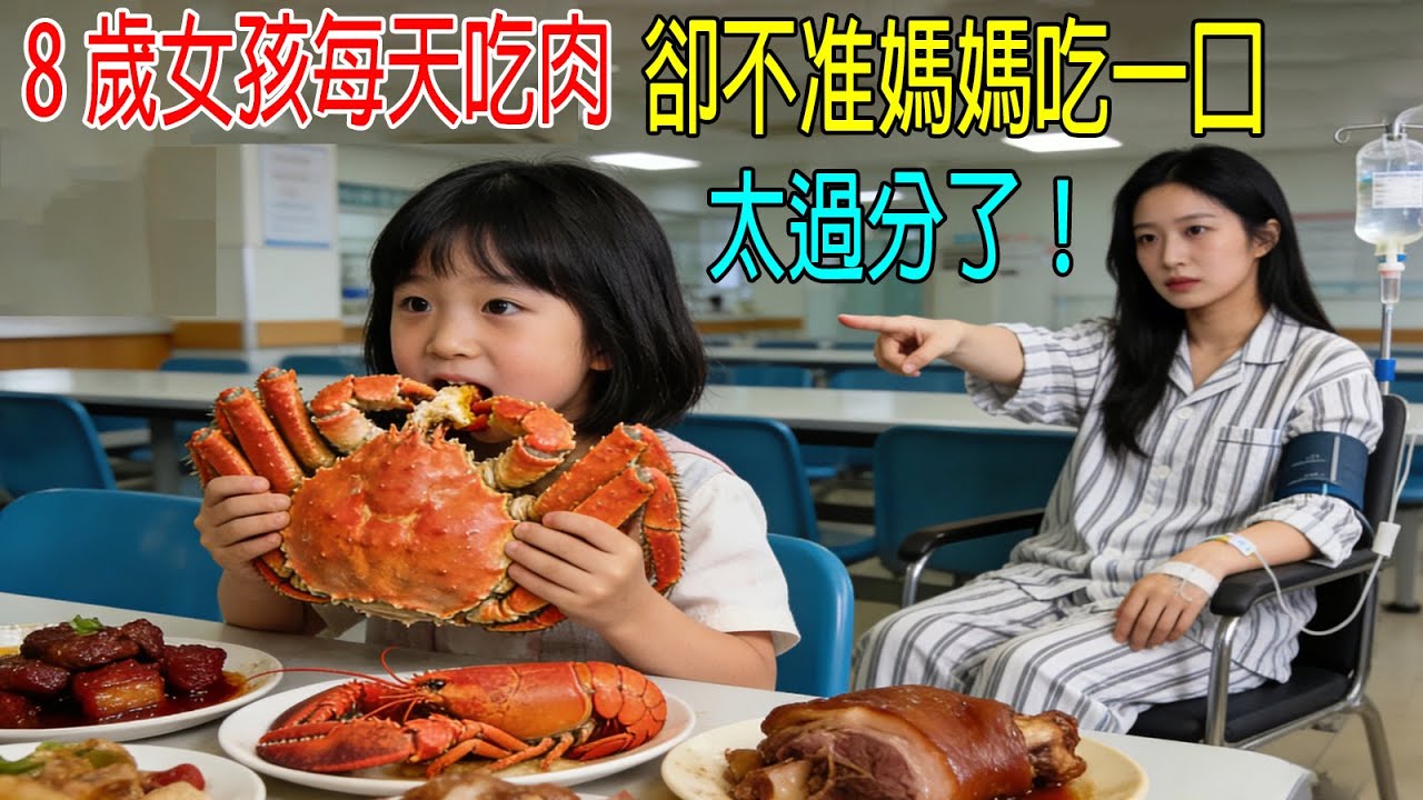 8歲女孩每天吃肉和螃蟹，卻不准媽媽吃一口，太過分了！醫生還表揚小女孩