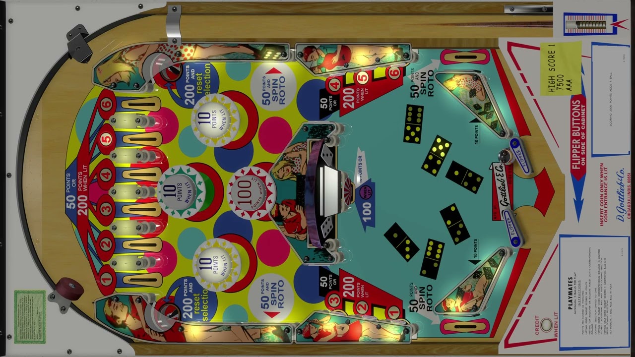 Playmates (Gottlieb 1968) VPX