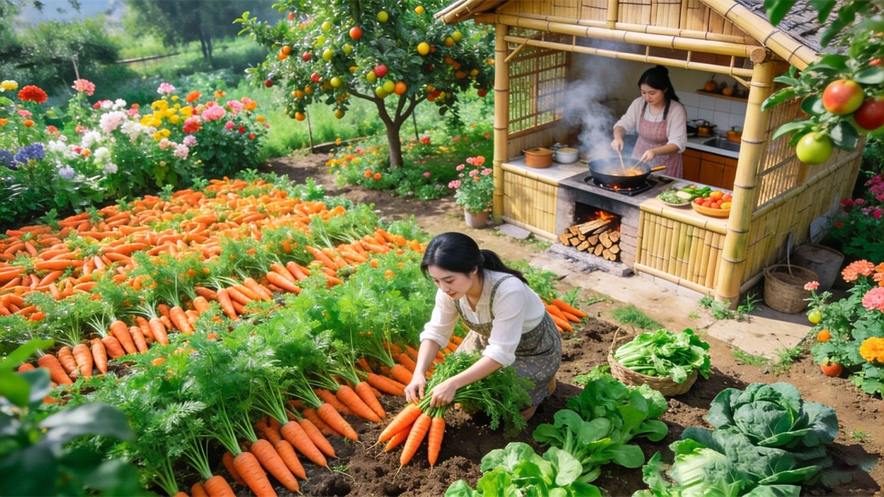 Peaceful Country Life:  A Small Garden, harvesting carrots, and making beef stew with carrots