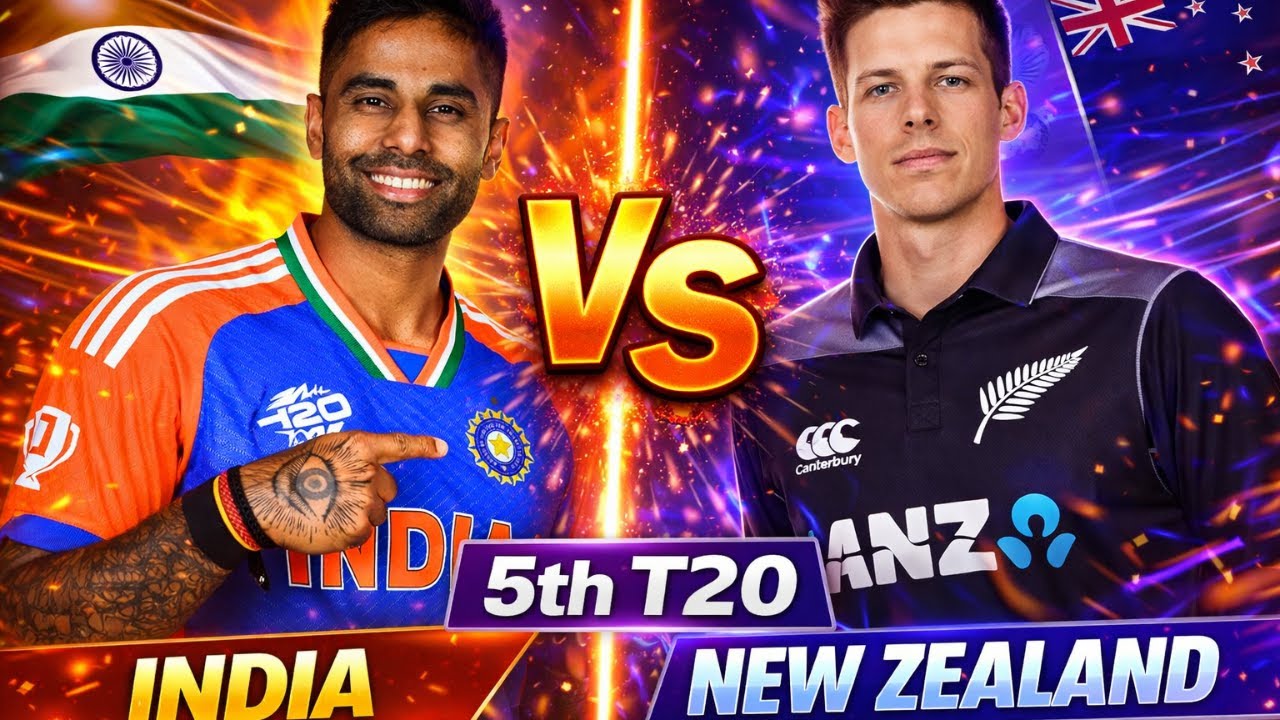 IND 🇮🇳 vs NZ 🇳🇿 5th T20 LIVE 🔥 | Surya vs Santner | Match Simulation