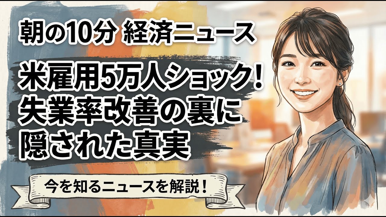 【1/11】米雇用5万人ショック！失業率改善の裏に隠された真実｜経済ニュース