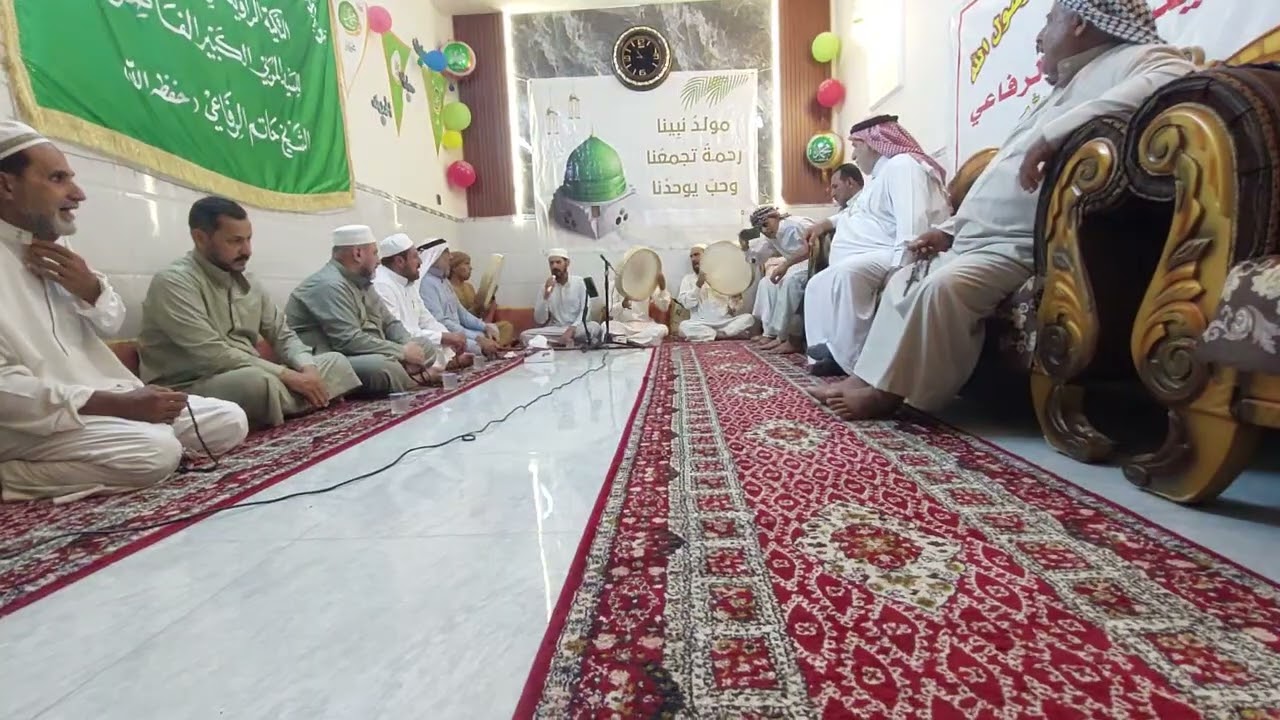 جلسة ذكر مباركة بحضور احباب الشيخ حاتم بمناسبة حلول المولد النبوي الشريف مع المداح عارف العيساوي 
