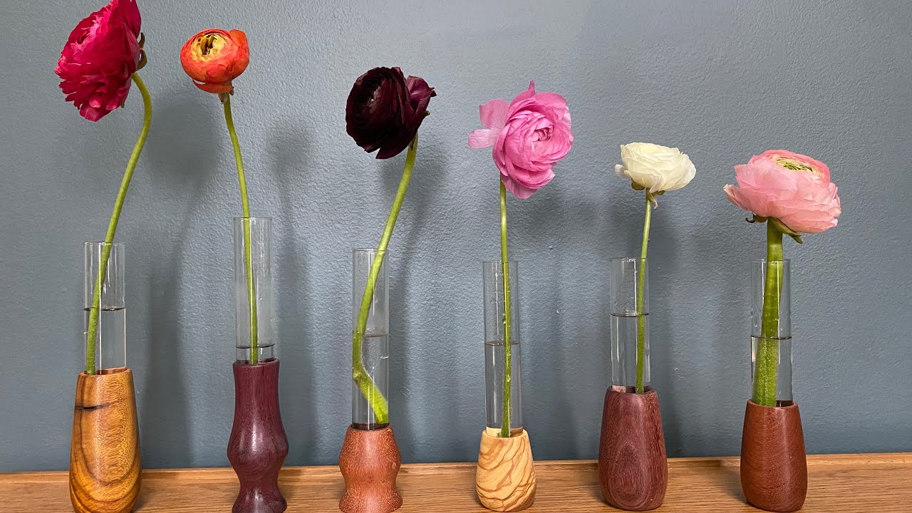 Making simple and elegant bud vases on the wood lathe.