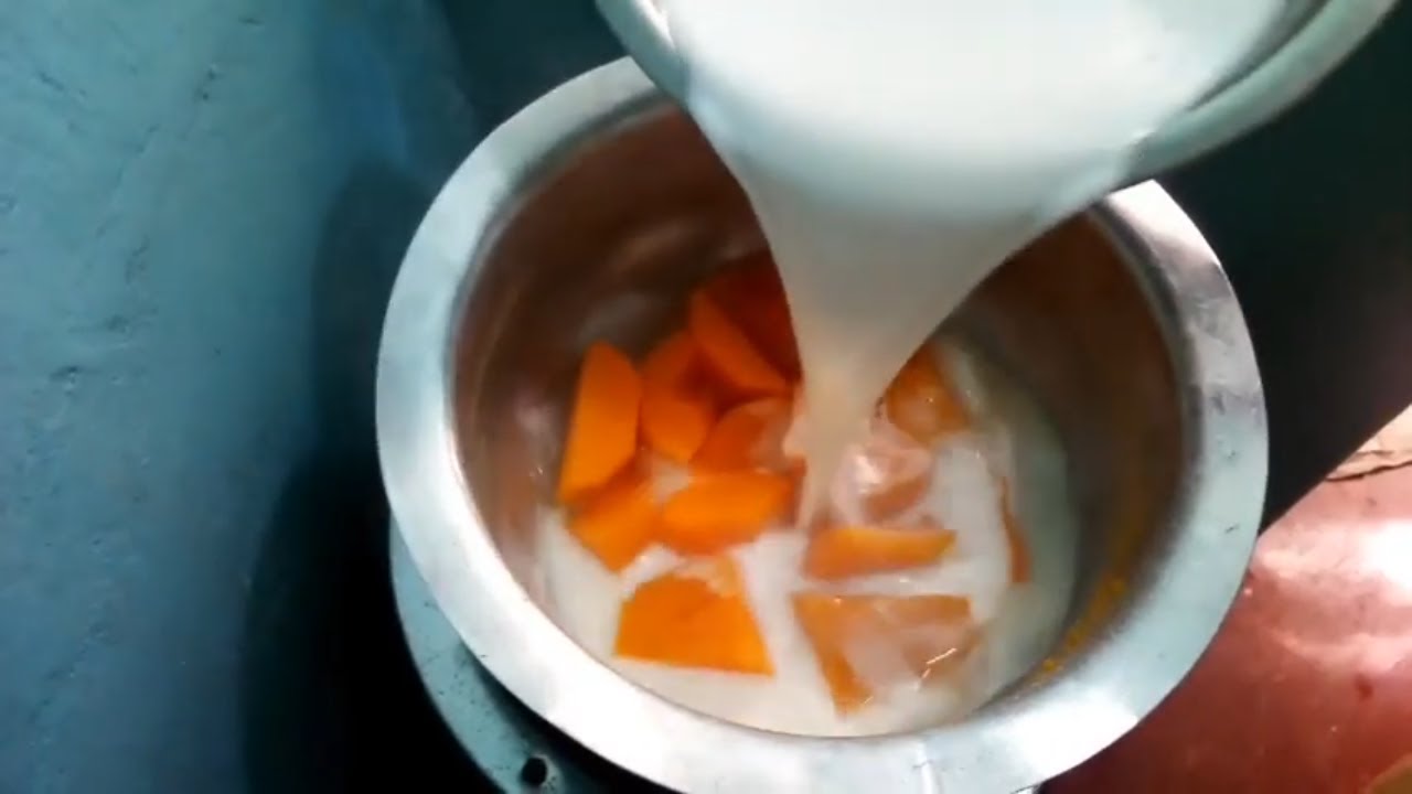 sweet pumpkin dessert in coconut milk | How To Make Pumpkin With Coconut (Malenge)
