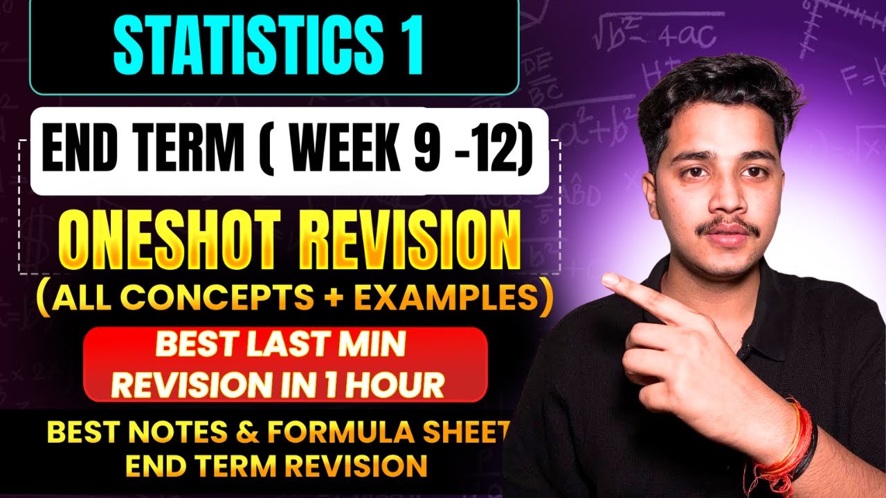 Stats 1 Oneshot Revision (Week 9 - 12 ) | Last Min Best Revision & Premium Notes | Gen-Z IITian