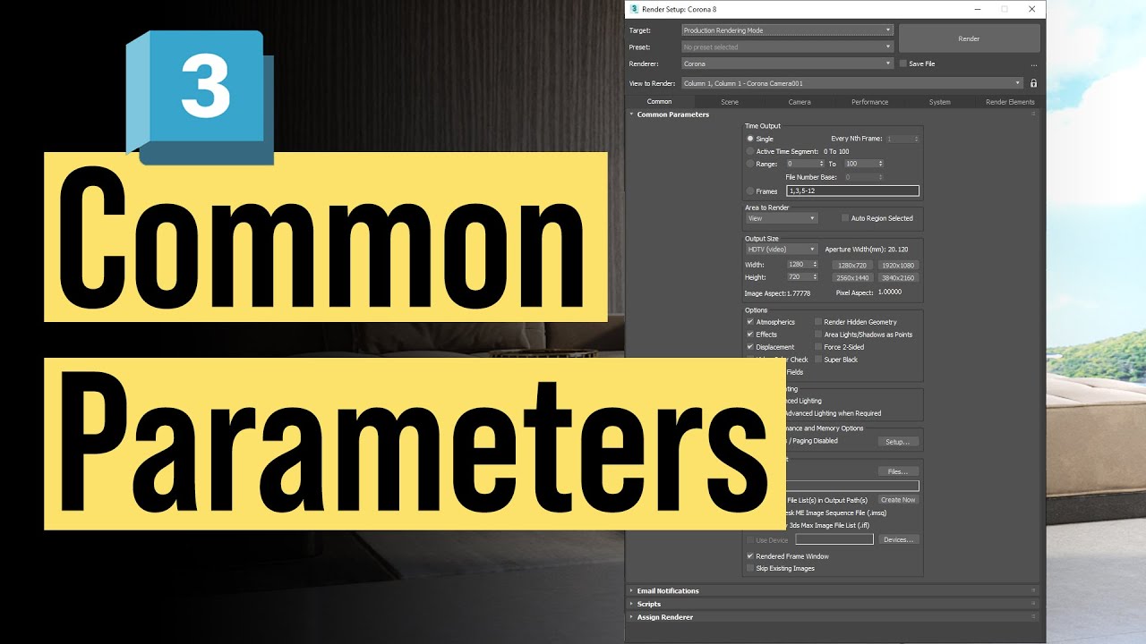 Entendiendo el Render Setup: Common Parameters en 3ds Max [Tutorial]