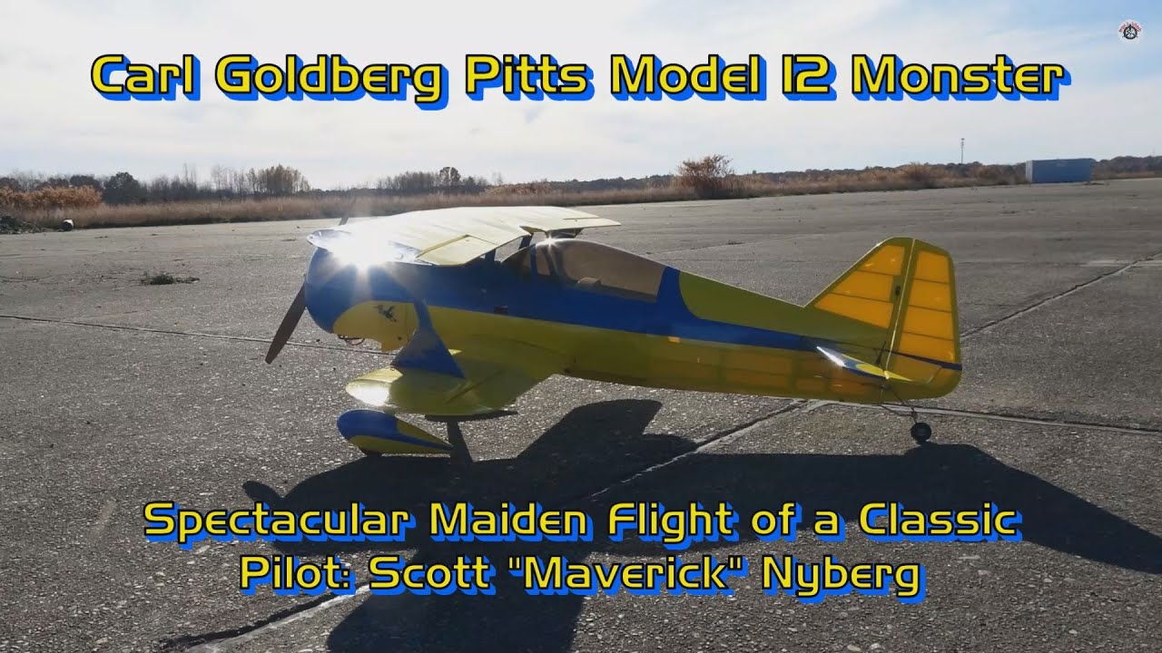 Carl Goldberg Pitts Model 12 Monster - Spectacular Maiden Flight of a Classic