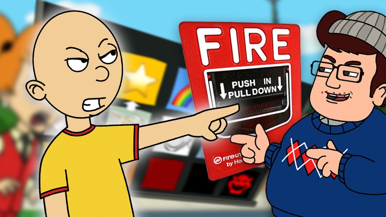 Caillou Stops The Fire Alarm During Behavior Card Day/Ungrounded