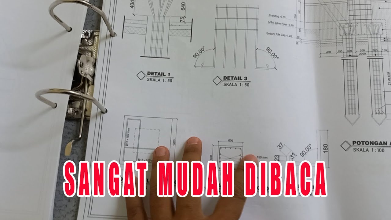 Cara membaca gambar shop drawing gambar kerja gambar teknik pile cap @MHConstruction