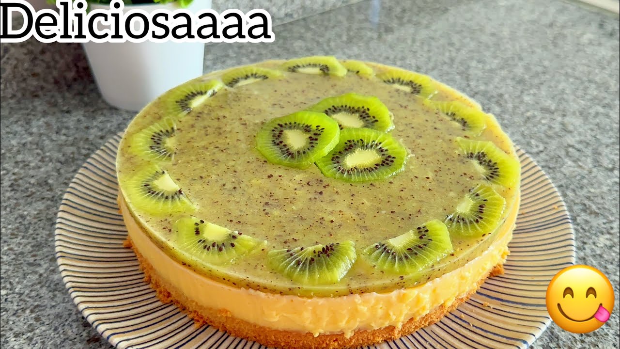 Tarta de kiwi 🥝 Paso a paso, con pocos ingredientes, fácil de hacer y riquísimo