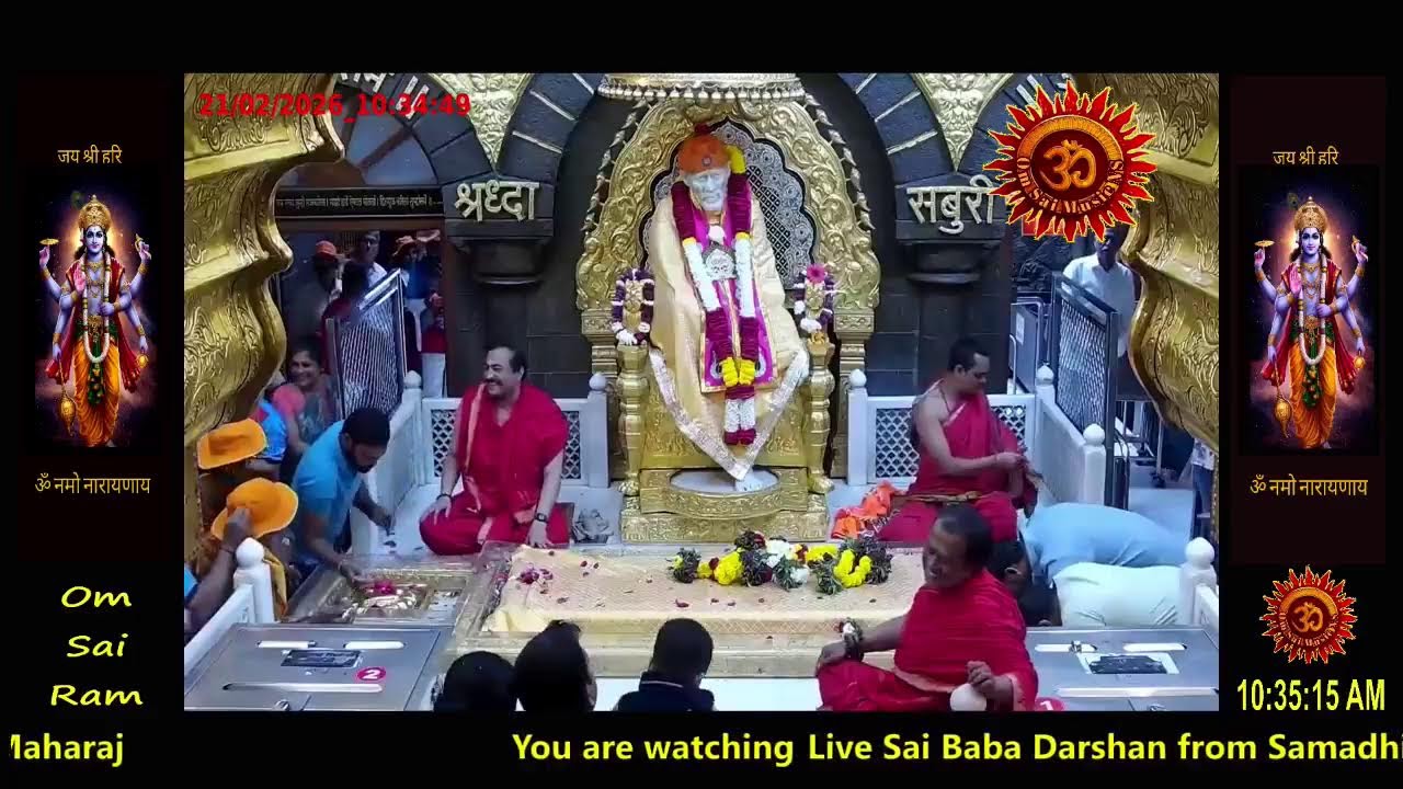 Sai Baba Darshan Live Today || 21 FEB 2026 || SATURDAY || MORNING