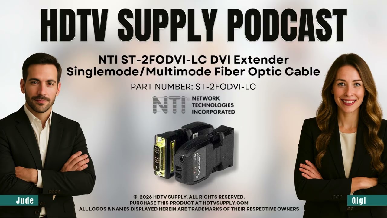 NTI ST-2FODVI-LC DVI Extender Singlemode/Multimode Fiber Optic Cable