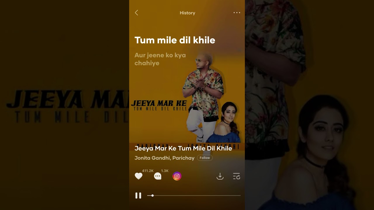 Jeeya Mar Ke Tum mule dil khle ( Jonita Gandhi , Parichay)