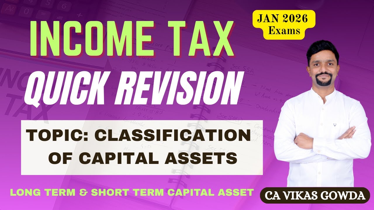 Classification of Capital Assets | Short Term & Long Term Capital Assets | Capital Gains  Income Tax