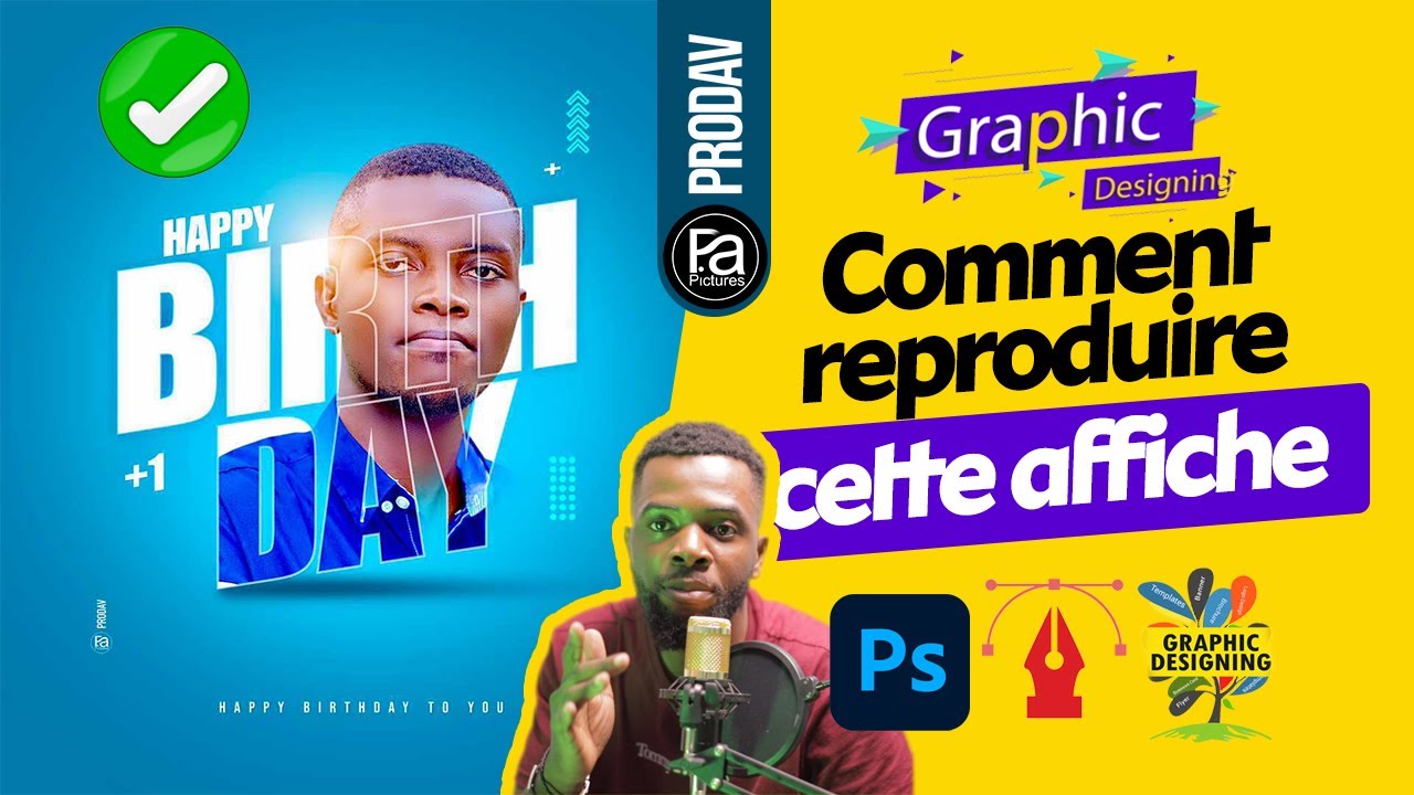 Comment faire une belle affiche d'anniversaire en 2023 sur photoshop