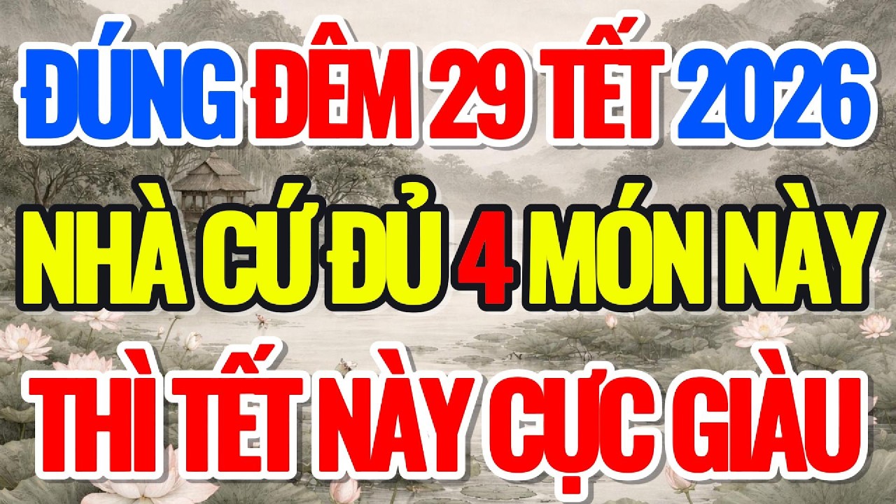 ĐÚNG ĐÊM 29 TẾT, NHÀ CỨ ĐỦ 4 MÓN NÀY, THÌ TẾT NÀY CỰC GIÀU - Lời Phật Dạy #loiphatday #phongthuy