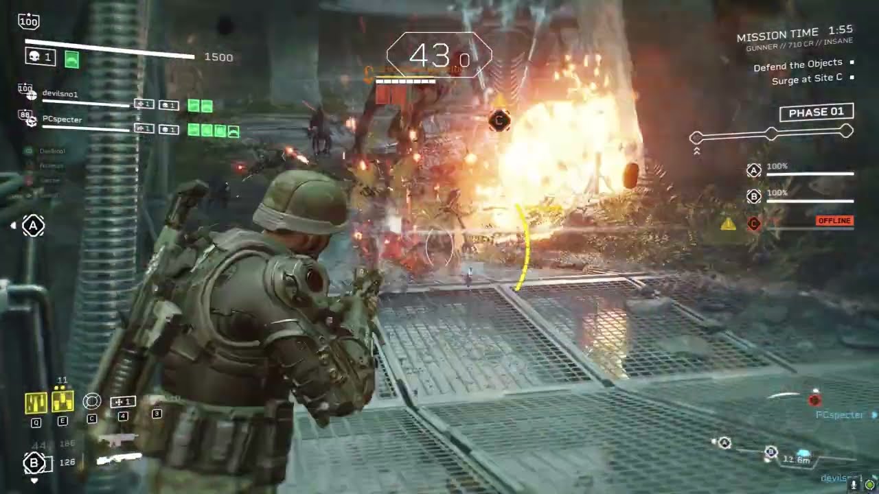Aliens: Fireteam Elite // INSANE POINT DEFENSE (CHARLIE) - No Cards - Grenadier-Gunner Build