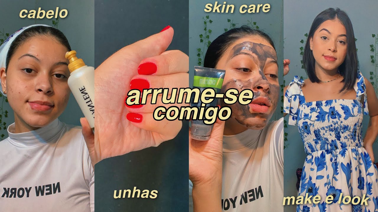 ARRUME-SE COMIGO *COMPLETÃO* | unhas, cabelo, skin care, make e look