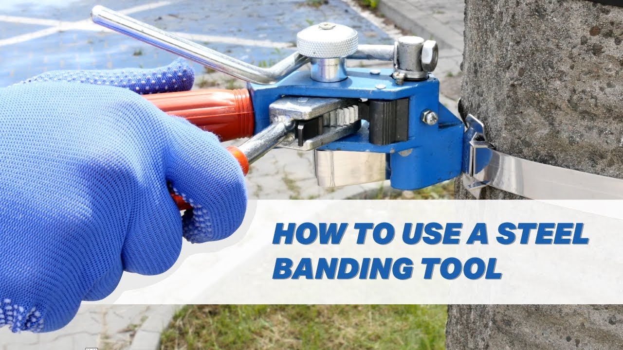 Installing a pole-mounted joint box with a steel band
