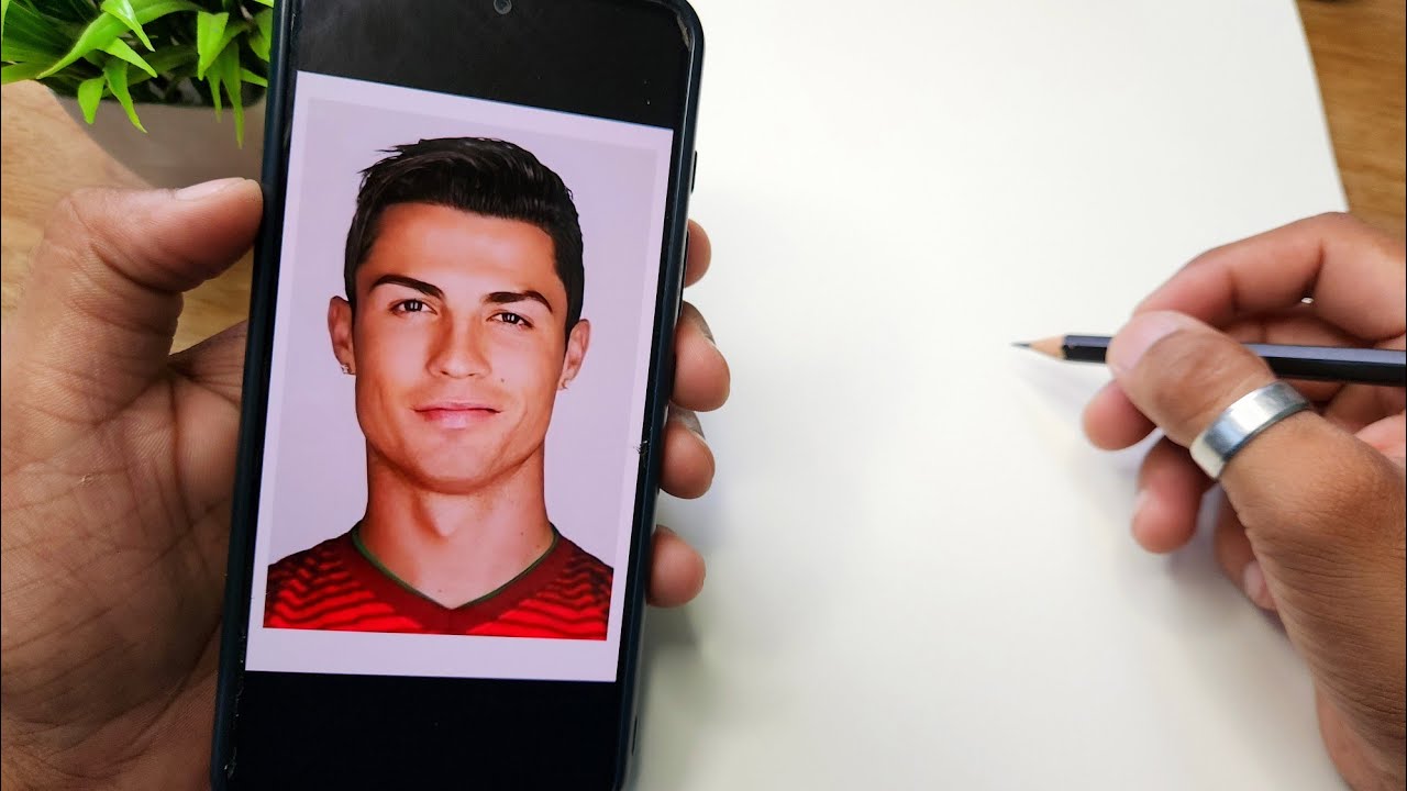 How To Draw Ronaldo's Face With Measurements (Outline Video Real-Time)