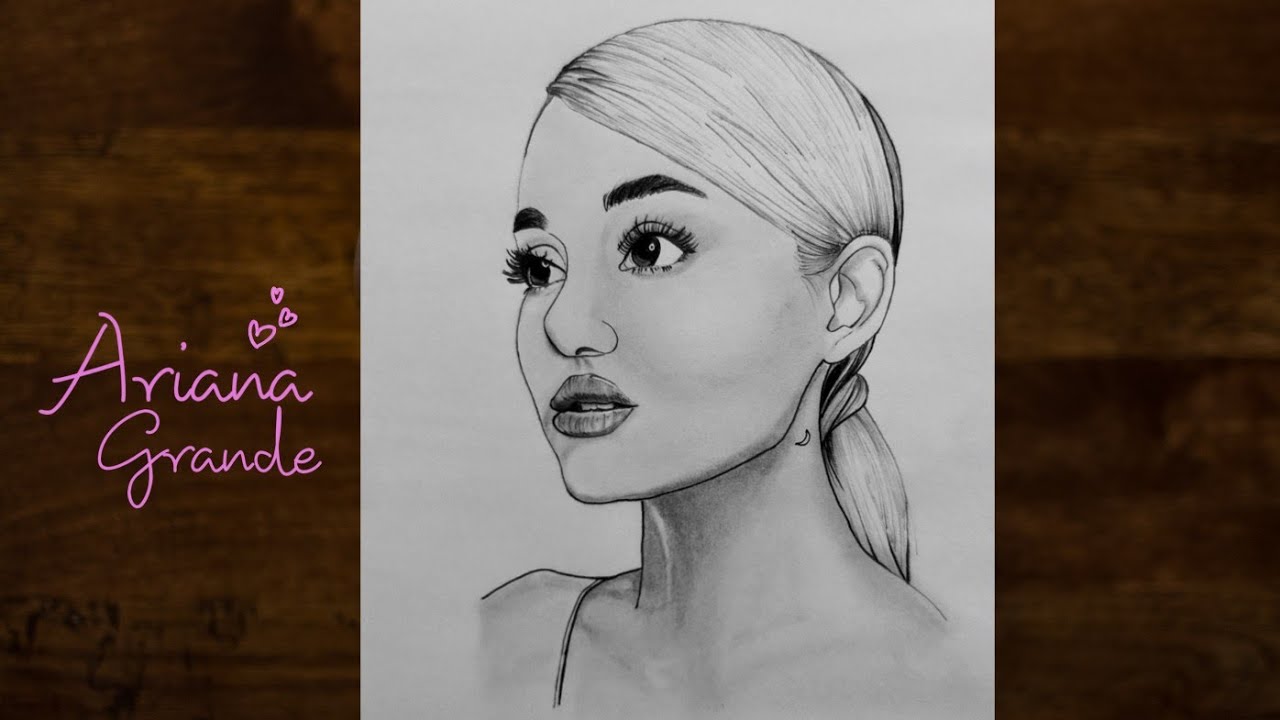 How to draw Ariana Grande step by step | Pencil Sketch Drawing of a cute girl | YouCanDraw