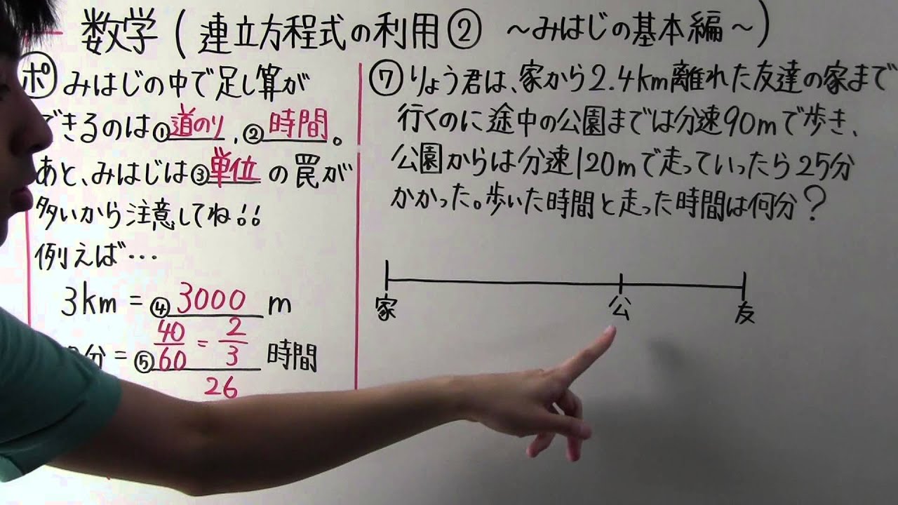 【数学】中2-21 連立方程式の利用② みはじの基本編