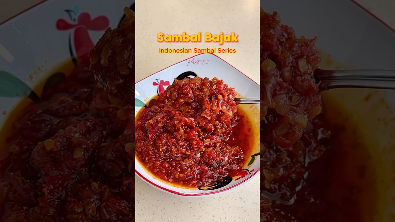 Sambal Bajak - savory, slightly sweet and not TOO spicy ✨ Recipe in comments! #sambalbajak #recipe