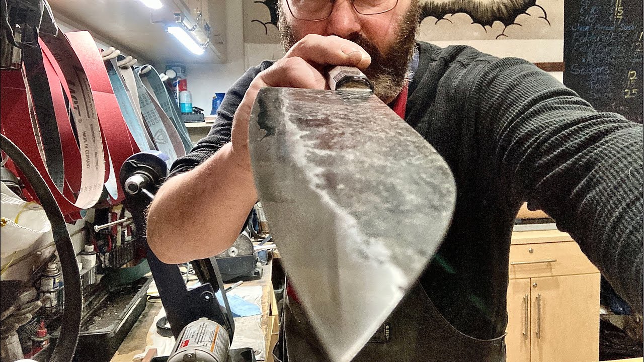 Thinning a 240mm Takeda AS Wide Gyuto