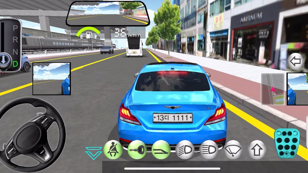 New blue Mercedes G63 is ready for parking - 3D driving class - gameplay 