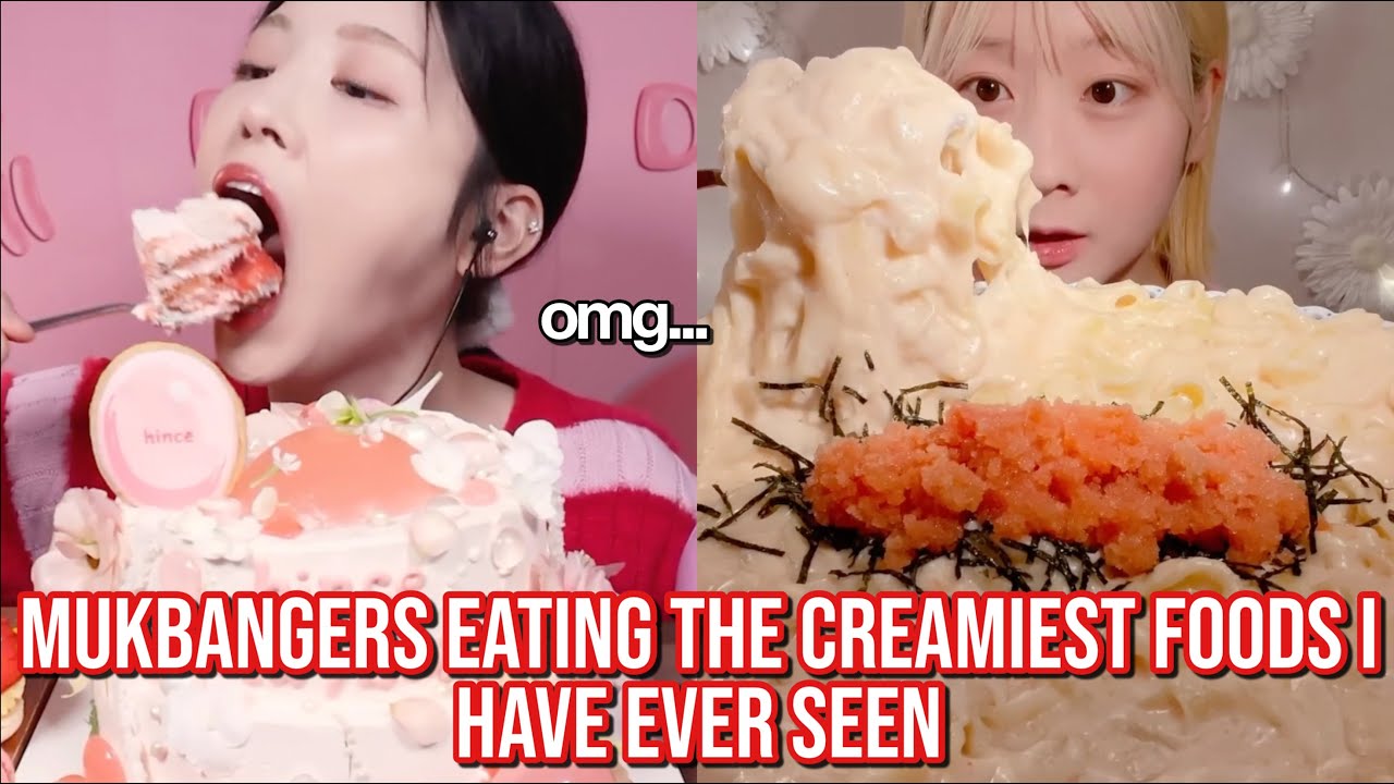 mukbangers eating the CREAMIEST foods i have ever seen (+ giveaway!)