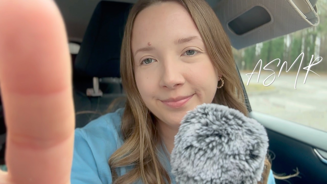 ASMR| Peaceful Whisper Ramble in My Car 🚗 hand movements, fluffy mic scratches, tongue clicks✨