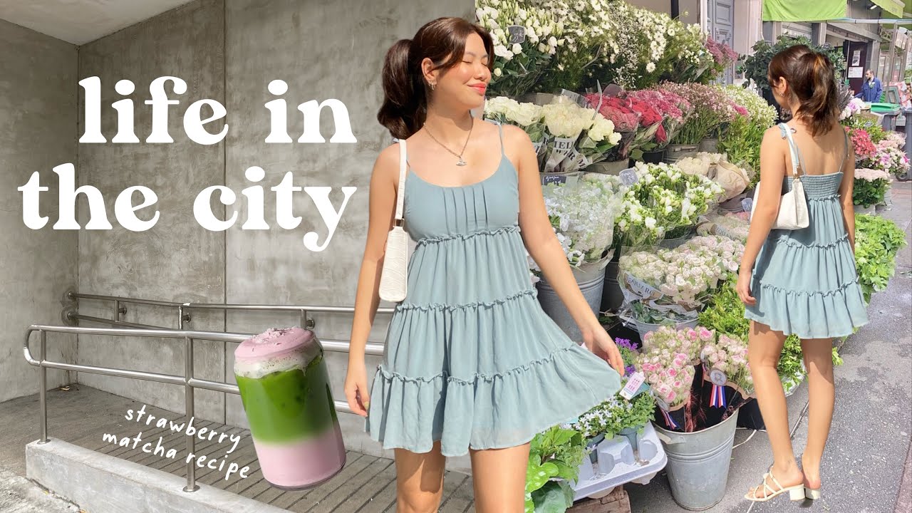 life in the city | strawberry matcha recipe, s&r grocery day & hanging with friends!