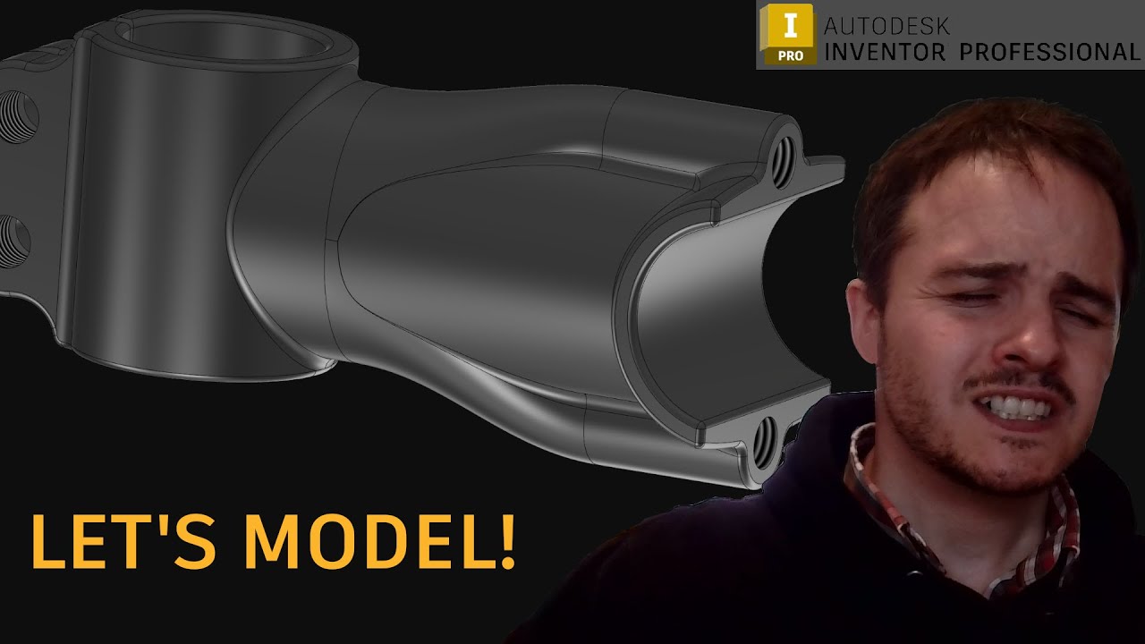 Let's Model! - Bicycle Stem  |  Autodesk Inventor  |  Complex 3D model  |  Tutorial (Intermediate)