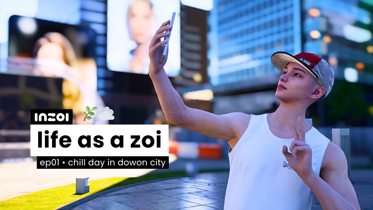 ☁️🌿 inZOI vlog • chill day in my life in dowon city, walking around, dinner with friends