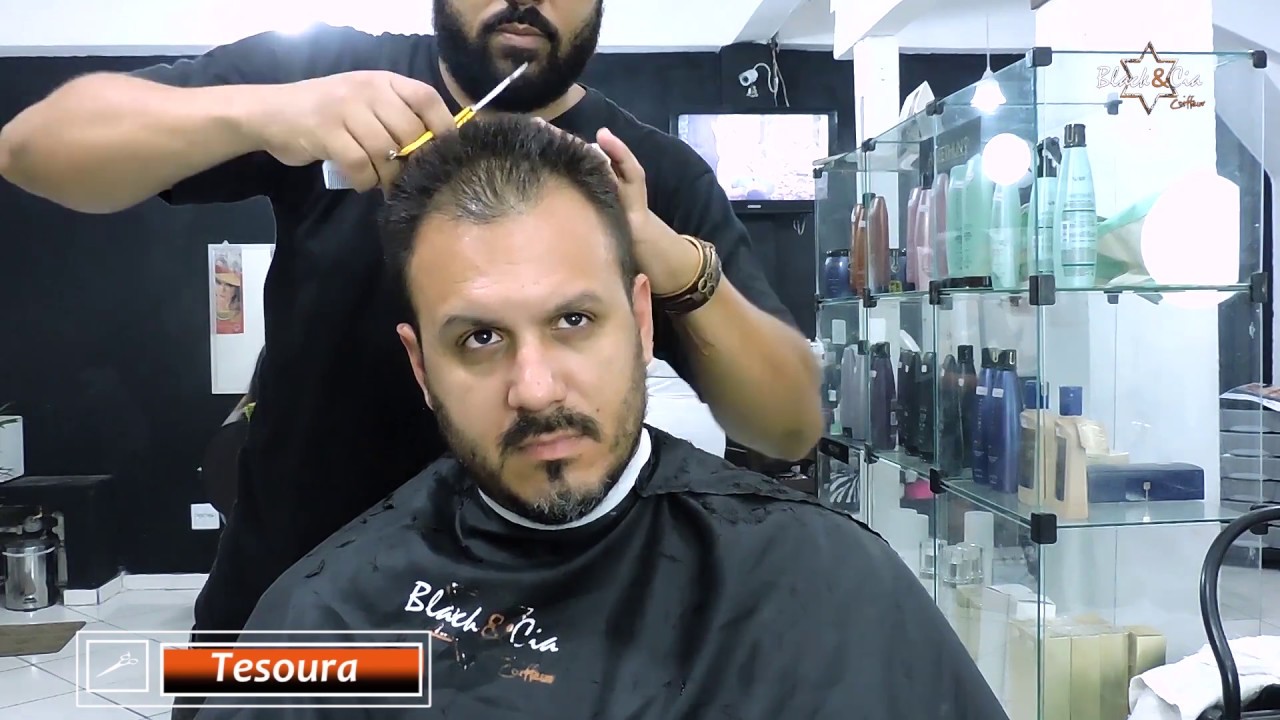 Corte Social Masculino Pente e Tesoura-Corte Social na tesoura Passpa passo