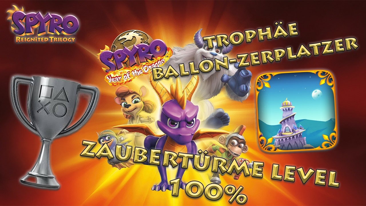 Zaubertürme Level 100% • Spyro Year of the Dragon • Trophäe Ballon-Zerplatzer
