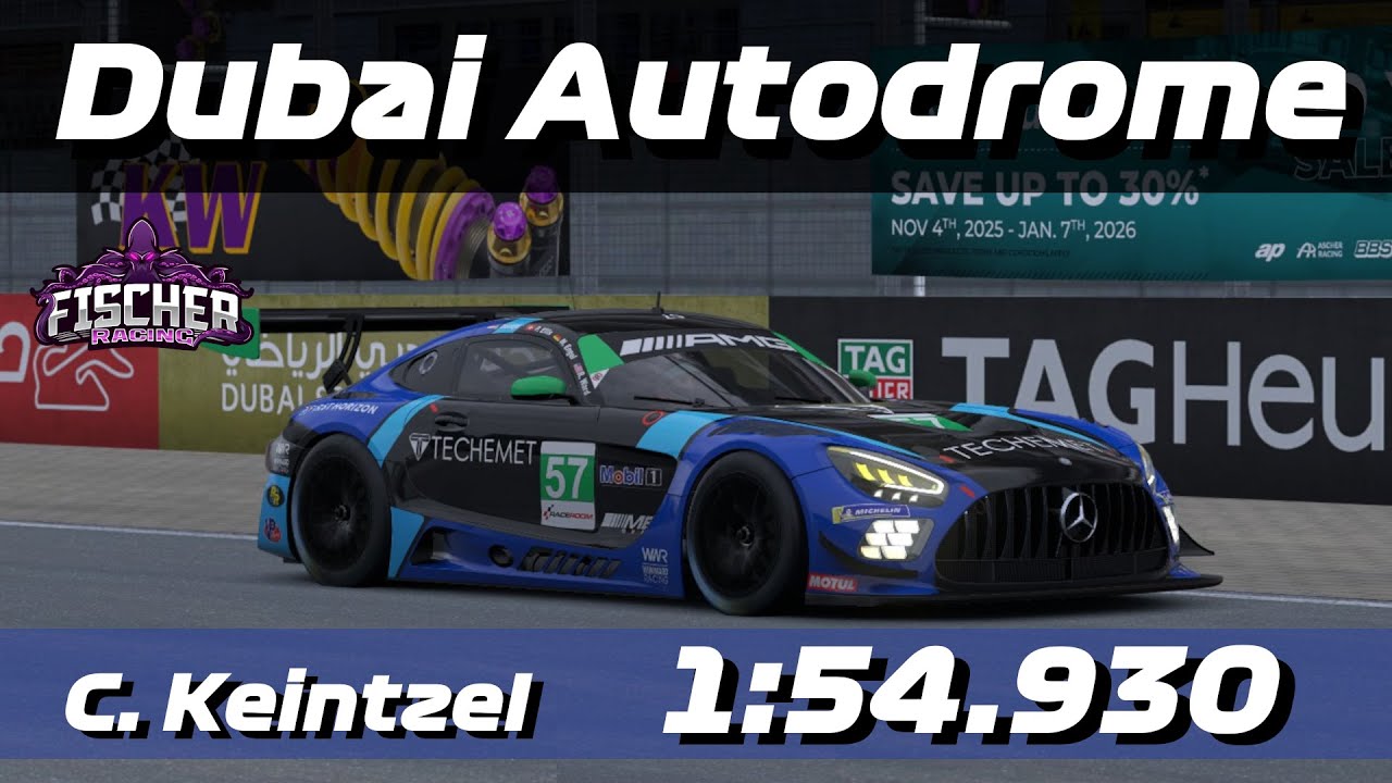 Raceroom Mercedes GT3 Dubai Autodrome International Circuit Hotlap 1:54.930