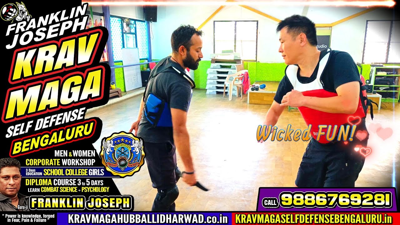 Franklin Joseph Krav Maga Self Defense in Bengaluru ~ Knife 360 Degree Defense Drill A410 