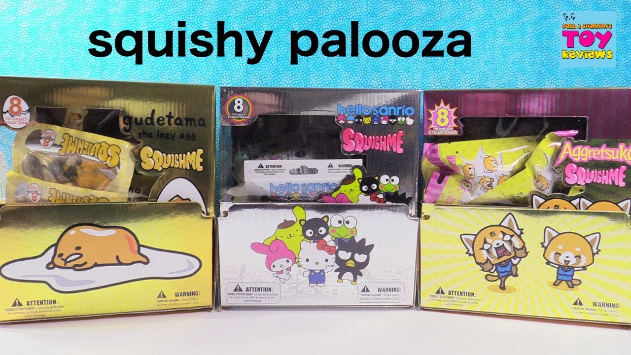 Gudetama Hello Sanrio Aggretsuko Squishme Squishies Full Sets Opening | PSToyReviews