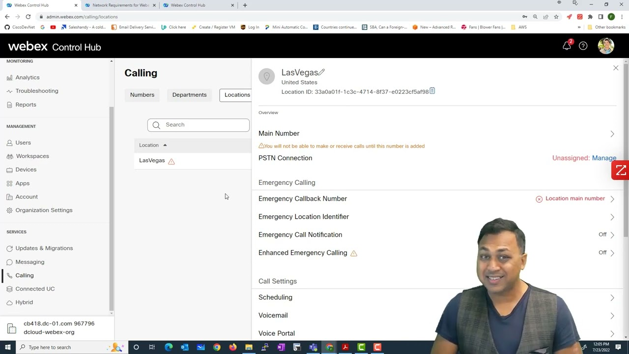 Chapter x15 0    Initual Setup for WebEx Calling PSTN and Main Number full video or demo/sample