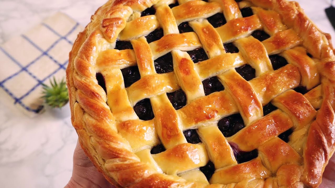 Puff Pastry Blueberry Pie Recipe | ASMR Recipe No Talking No Music