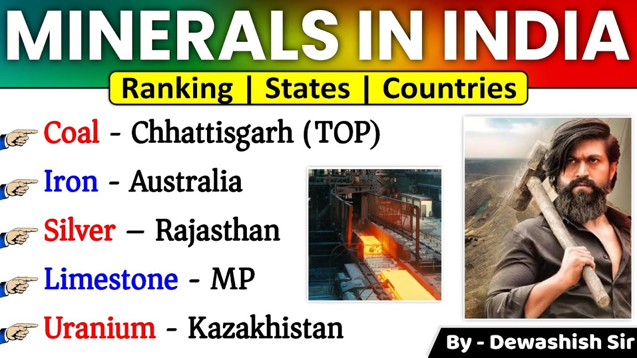 Top Minerals Producing State In India & World | Mineral In India |  भारत के खनिज | Dewashish Sir