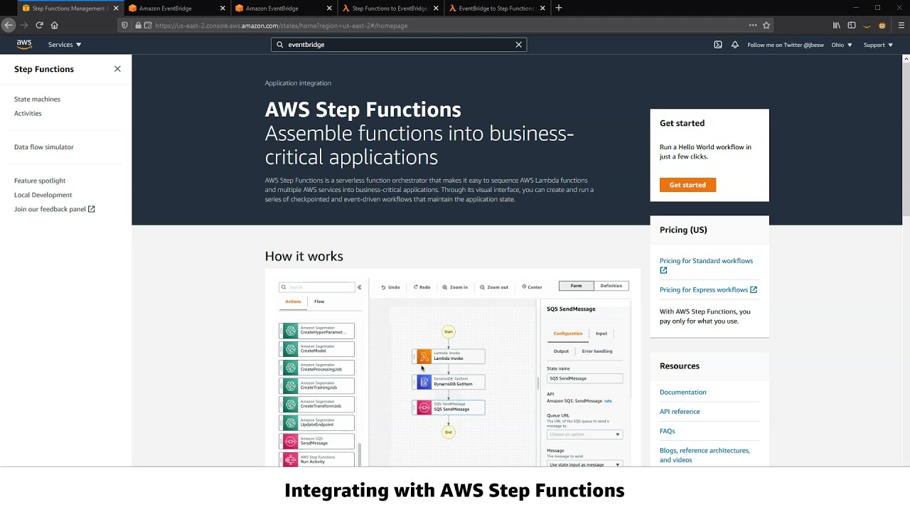 Amazon EventBridge - Integrating events with AWS Step Functions