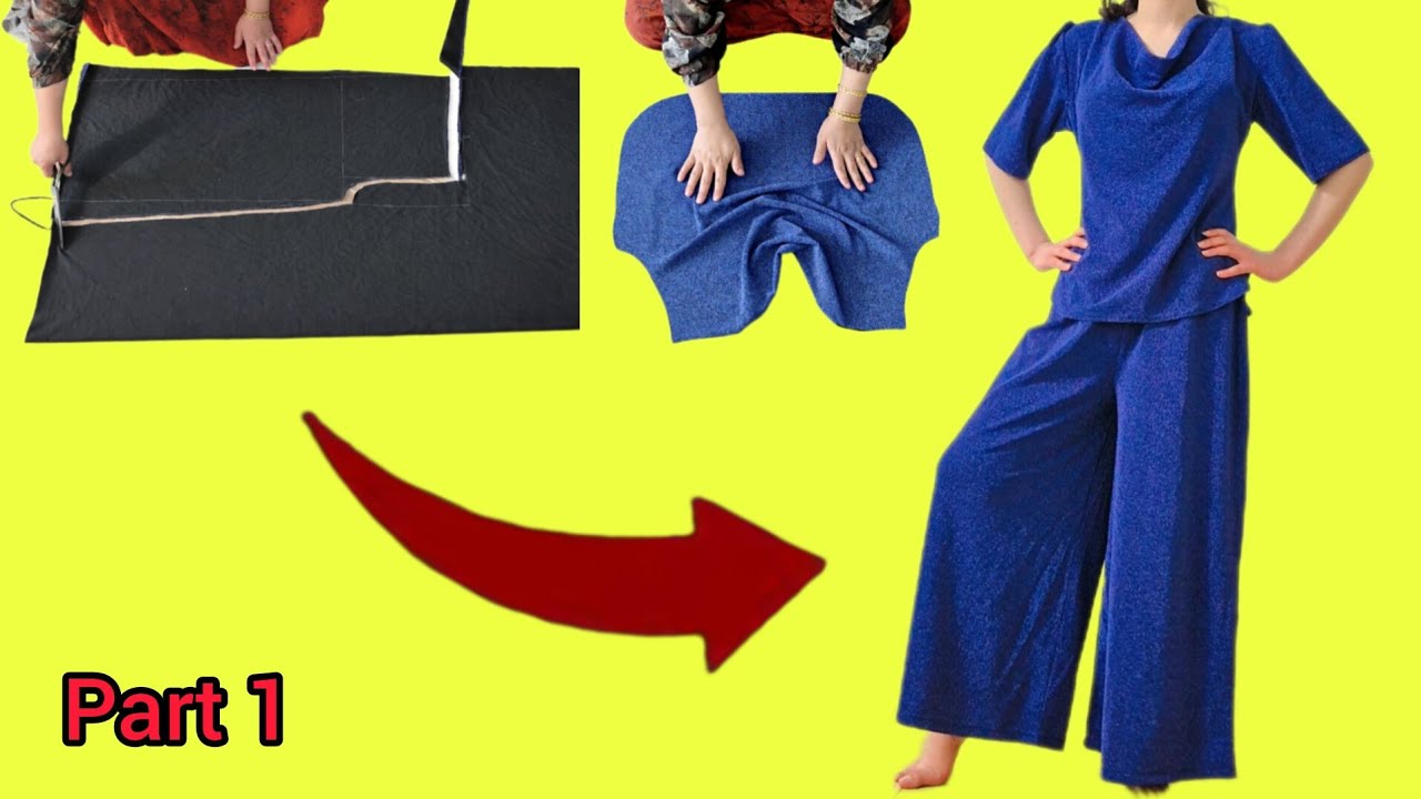 This Flared Pants & Draped Blouse Sewing Method Is Going Viral