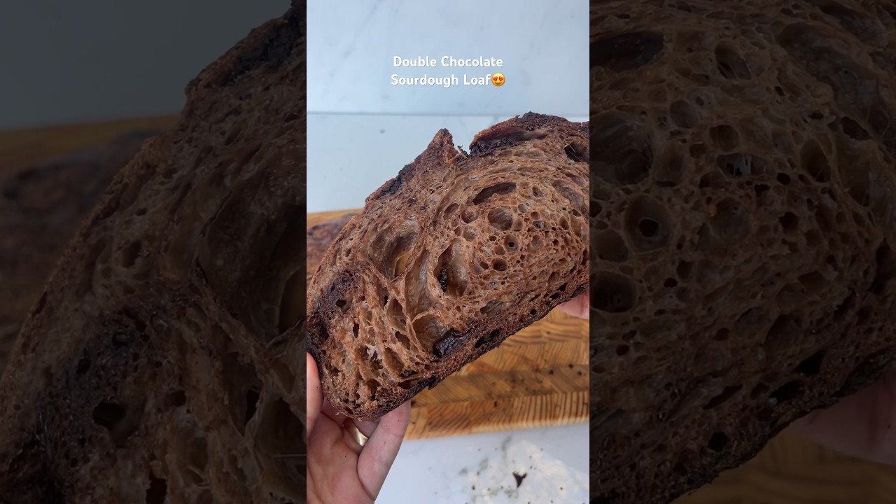 Double Chocolate sourdough loaf😍 recipe in comments! #BREAD #sourdough